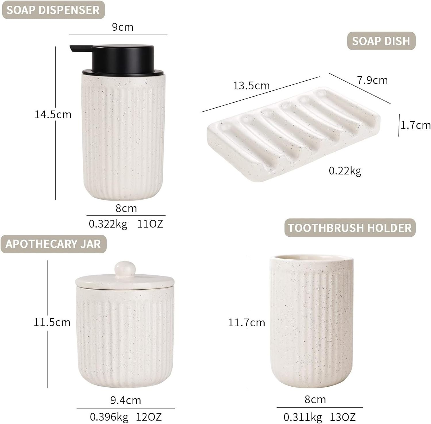 Accessoire Salle De Bain Custom Hotel Product Soap Dispenser Jar Gargle Cup Toothbrush Holder Ceramic Bathrooms Accessories Set