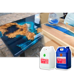 Glass Texture Wooden Resin River Table Glossy Clear Liquid Self-leveling Epoxy Resin for DIY Resin River Table