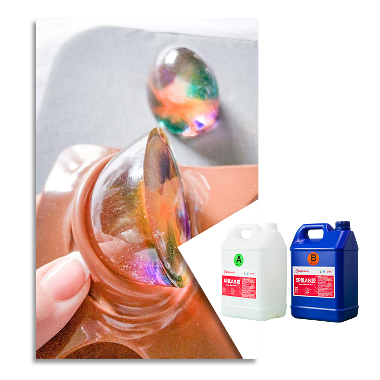 Crystal Texture Clear Resin Crafts Liquid Self-leveling 1:1 Epoxy Resin for DIY Crafts & Art