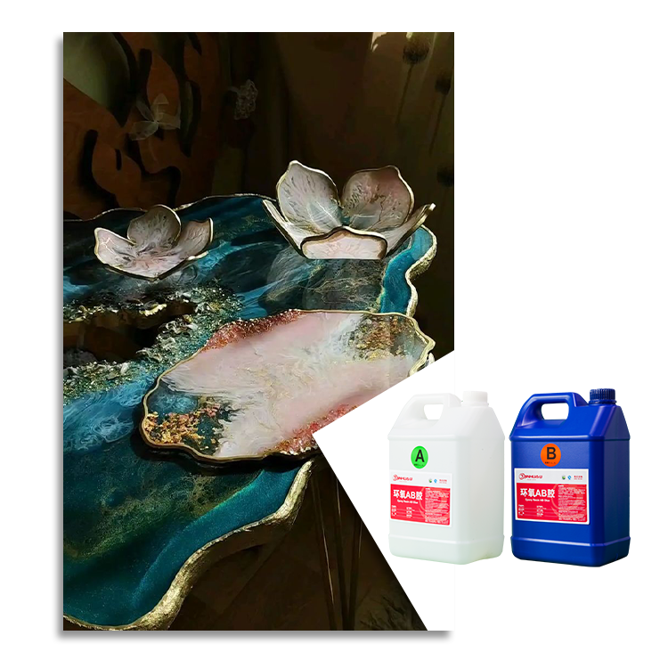 Bubble-free Liquid Crystal Epoxy Resin Platinum Clear Epoxy Resin Kit for Super Glossy Finish