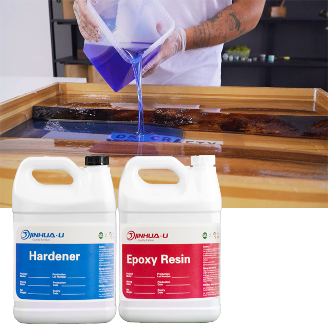 Liquid Two Parts Adhesives Clear Transparent Epoxy Resin AB Glue for Woodtable Art Resin Table Casting