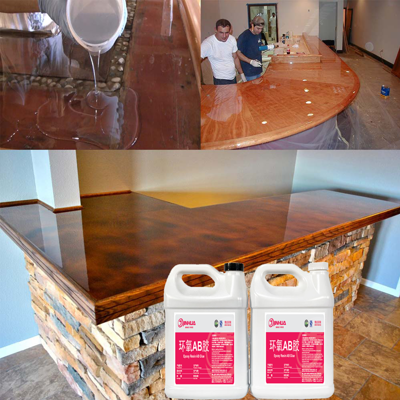 Liquid Two Parts Adhesives Clear Transparent Epoxy Resin AB Glue for Woodtable Art Resin Table Casting