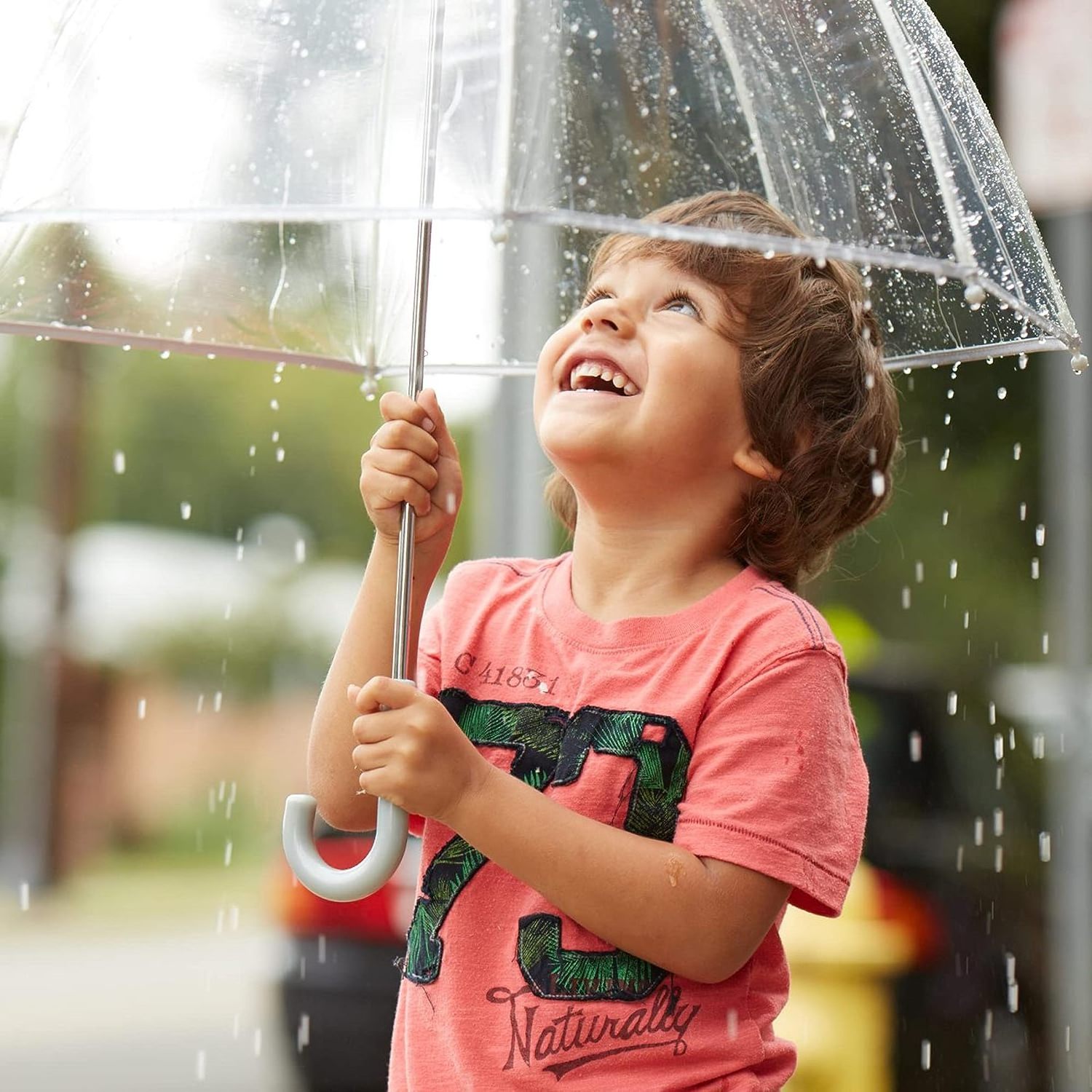 Wholesale Custom Logo Clear Transparent Kids Umbrella Outdoor Easy To Use Umbrella For The Rain