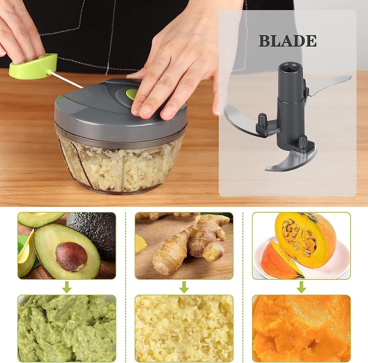 Hot Sell Hand Garlic Presser Grinder Mincer Food Cutter Kitchen Garlic Fruit Vegetable Chopper