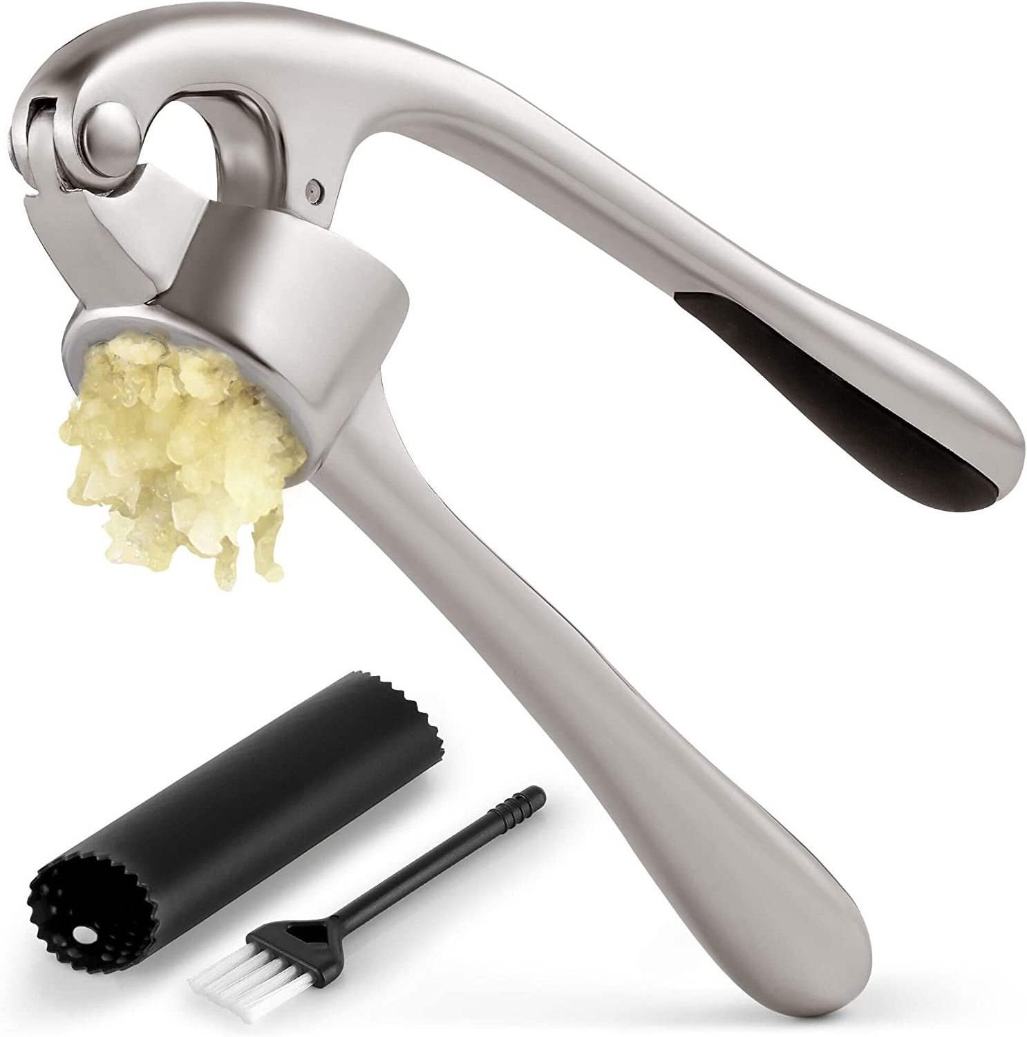 3 in 1 Kitchen Zinc Alloy Garlic Press Crusher Household Garget and Tool Garlic Chopper Press