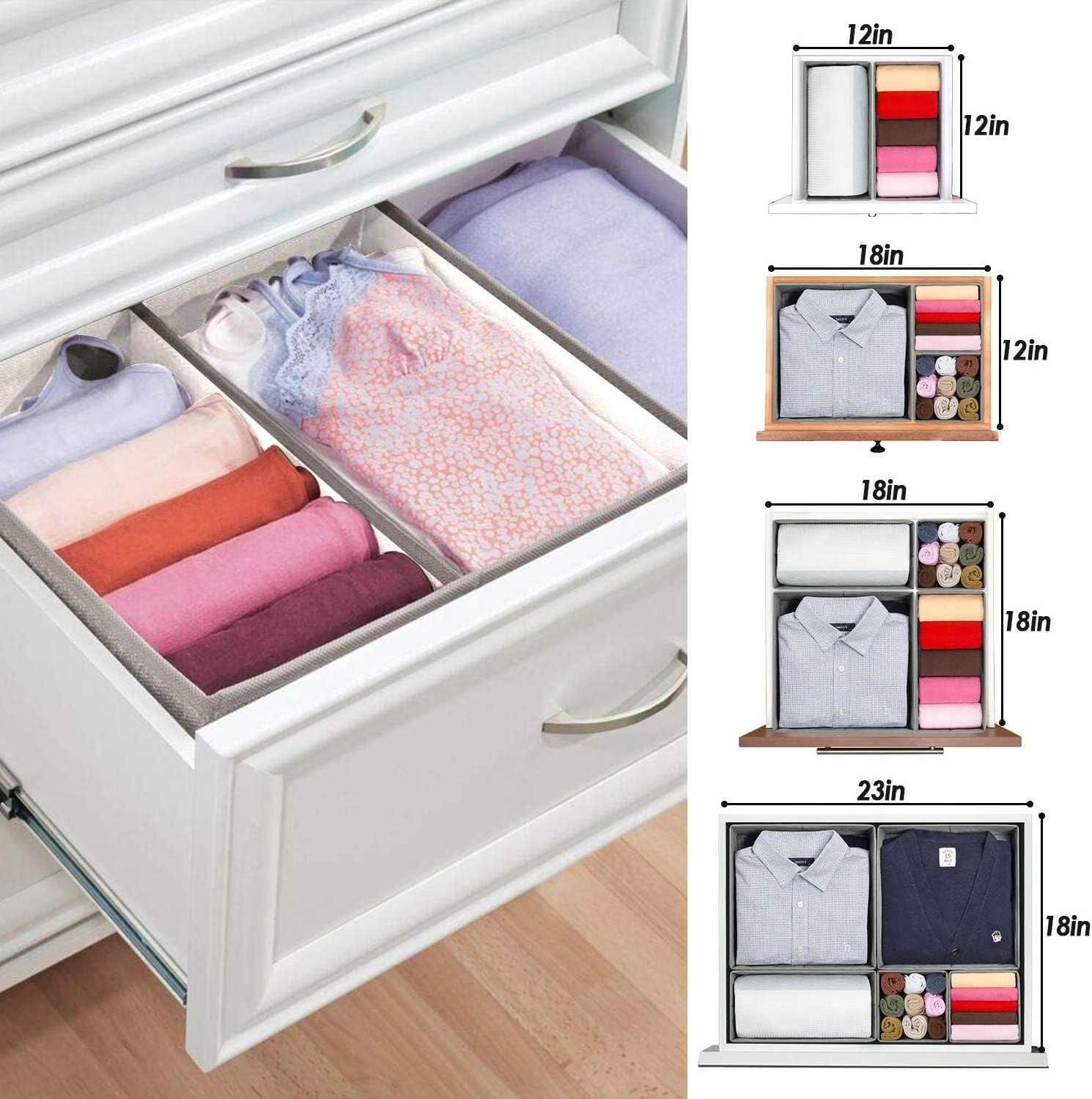 Hot Sell Foldable Underwear Drawer Organizer for Clothes Bathroom Closet Laundry Storage Baskets Organization