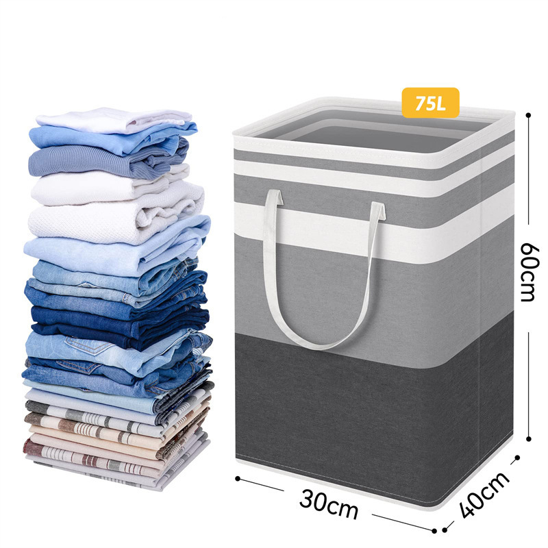 Household Waterproof Laundry Hamper Collapsible Tall Clothes with Extended Handles Laundry Bags And Basket