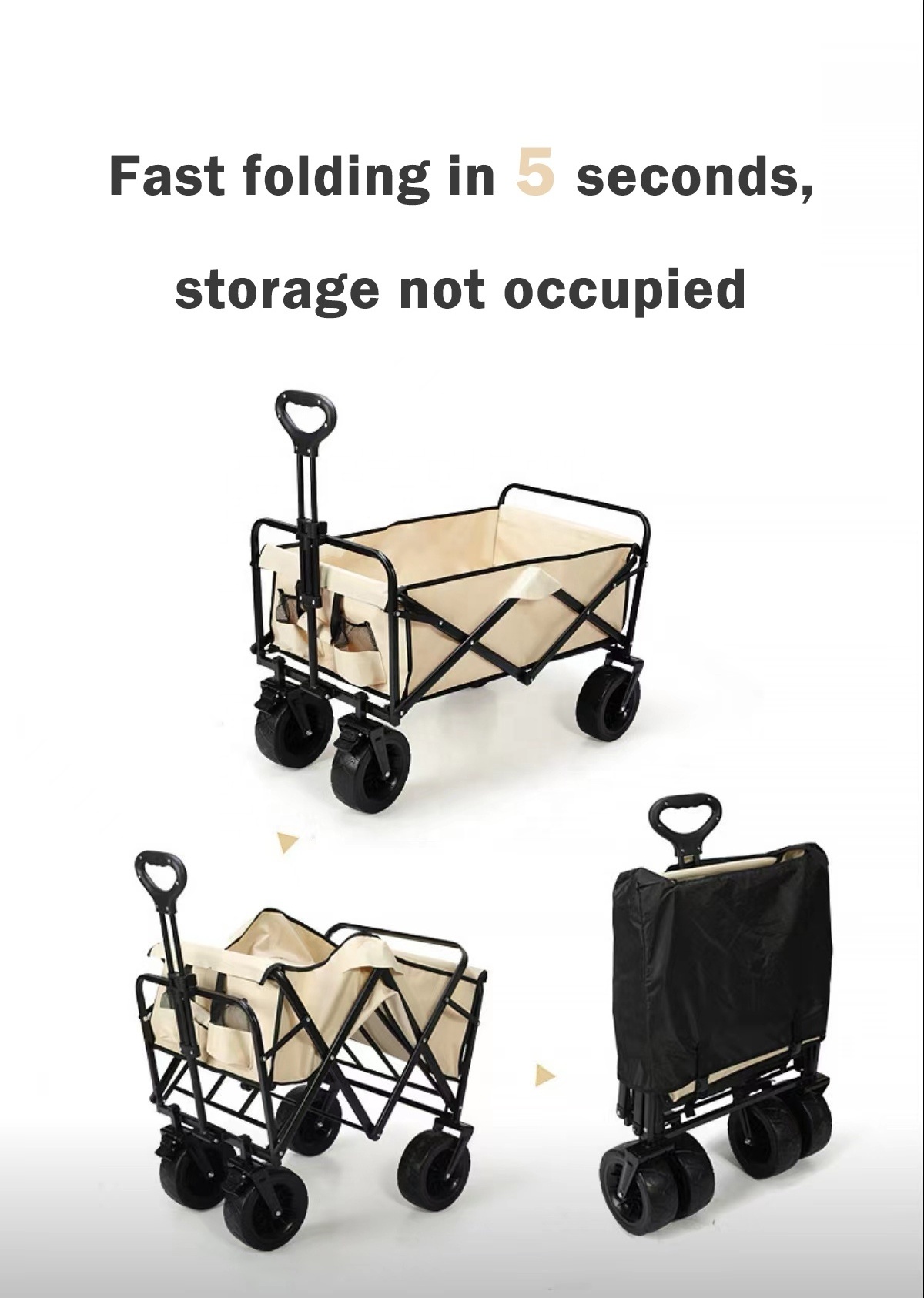 Outdoor Garden Park Utility Kids Portable Beach Folding Trolley Cart  Camping Picnic Foldable Wagon