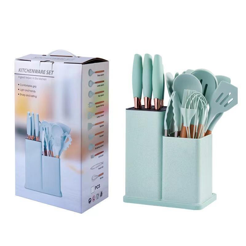 Hot Sale High Quality 19 Pieces Silicone Cooking Tools Set Wholesale Kitchenware Set Cookware Silicone Kitchen Utensils