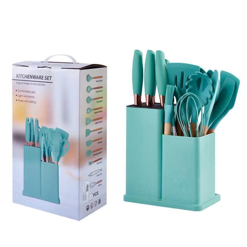 Hot Sale High Quality 19 Pieces Silicone Cooking Tools Set Wholesale Kitchenware Set Cookware Silicone Kitchen Utensils