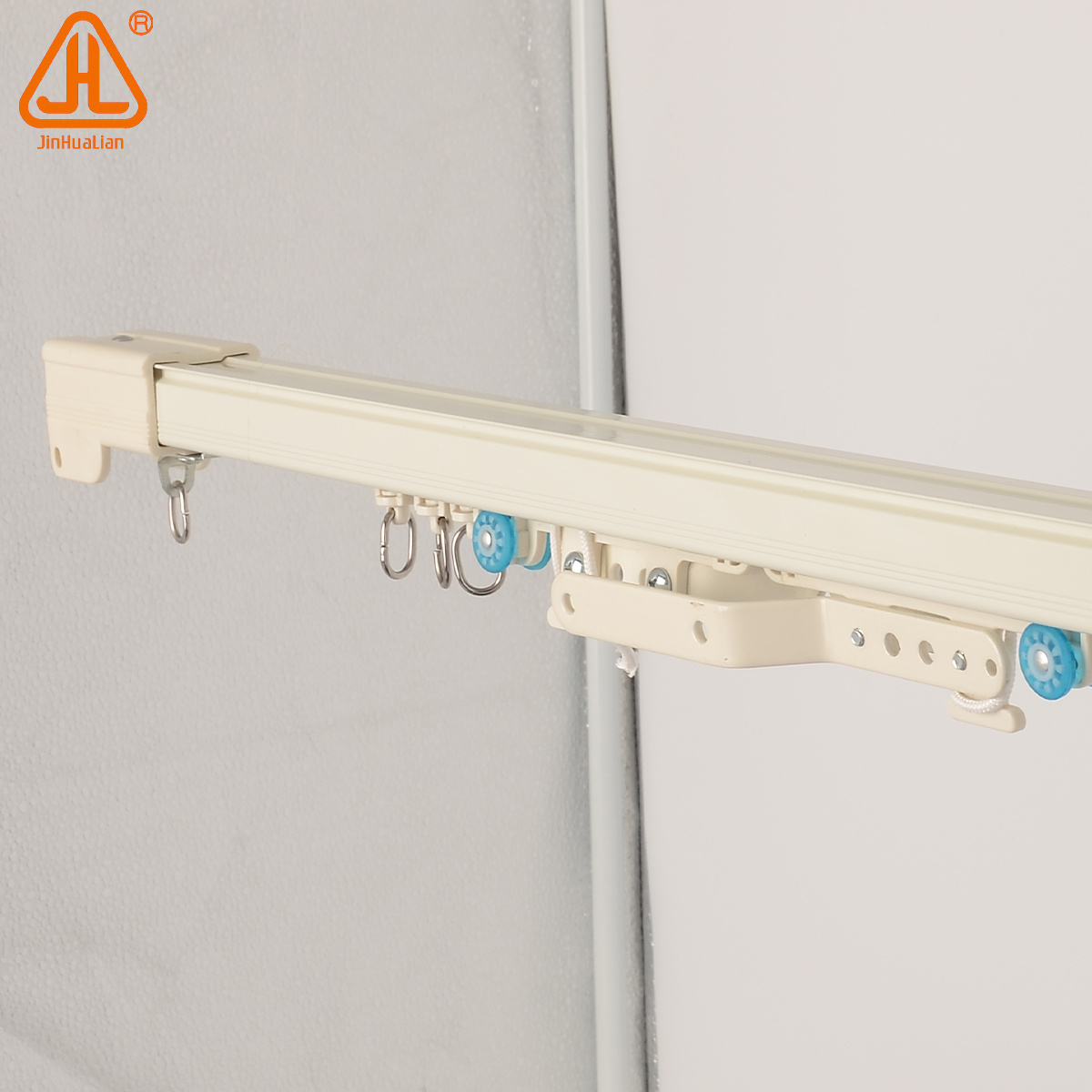 Heavy Duty Ceiling Mounted Aluminum Ripple fold curtain track Adjustable curtain track With Pulley System