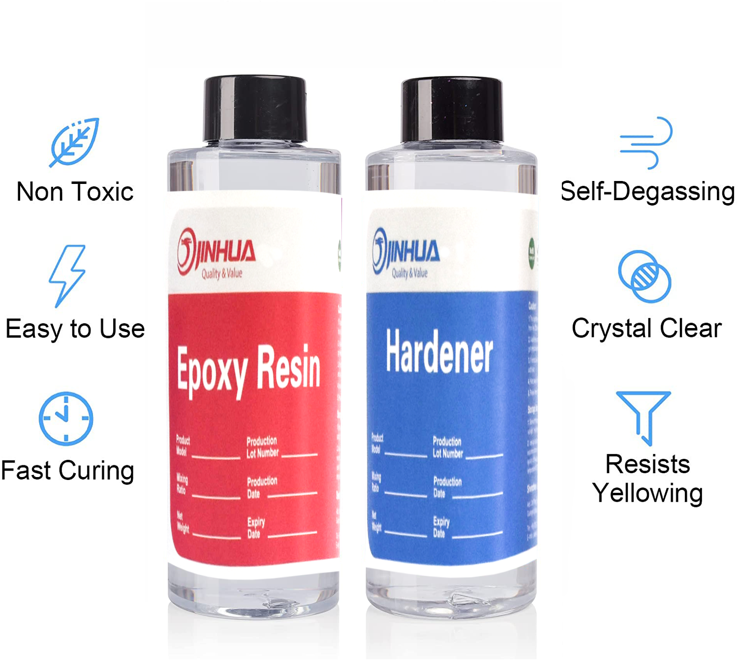 crystal super clear epoxy resin glue and hardener set price for wood table casting