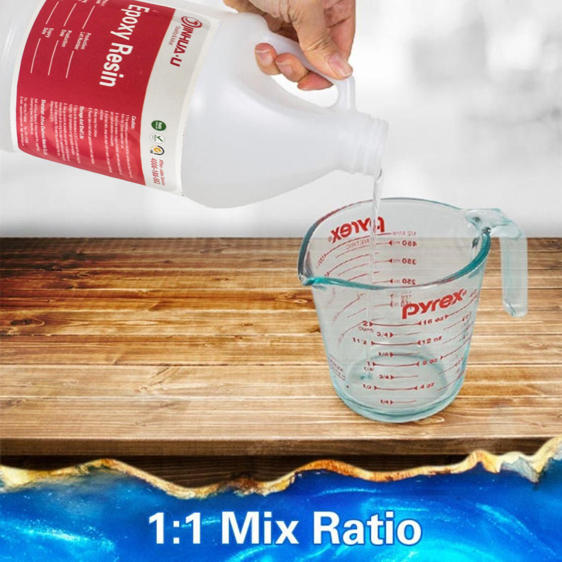 Crystal Clear Transparent Epoxy Resin 1:1 Crystal Clear Gallon Epoxy Resin Casting Ab Glue For River Wood Table Top