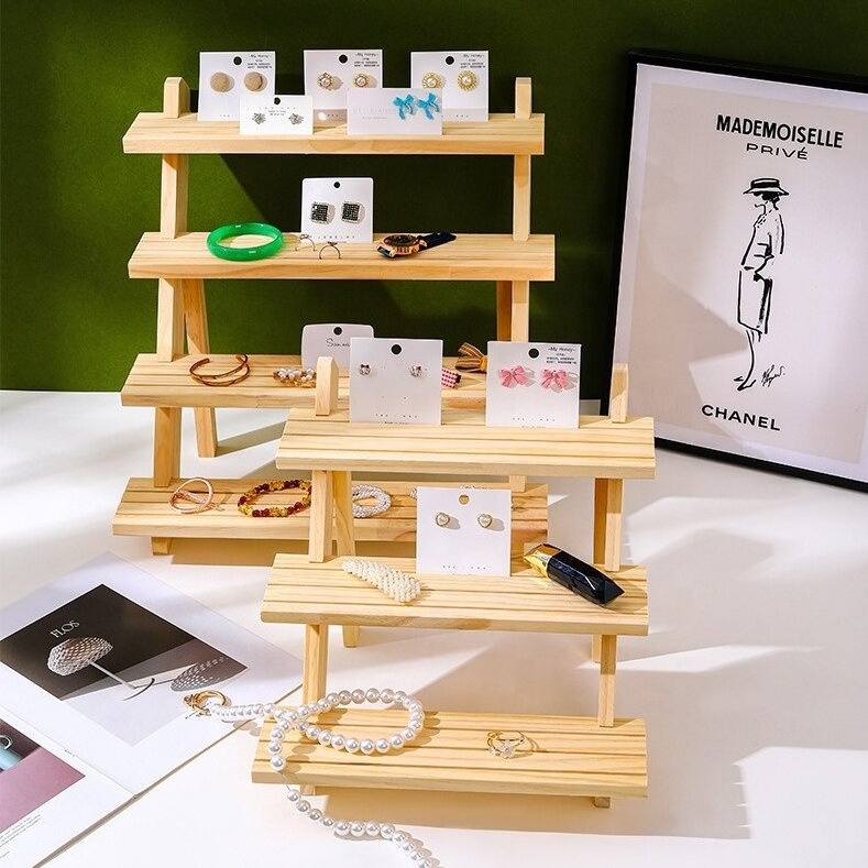 Log ladder jewelry rack bracelet ring storage display rack removable jewelry doll display stand