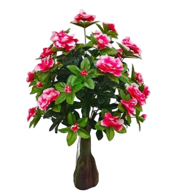 Diamond Azaleas 13 Heads Big Red Flowers With Pot For Wedding Party Home Hotel Decoration