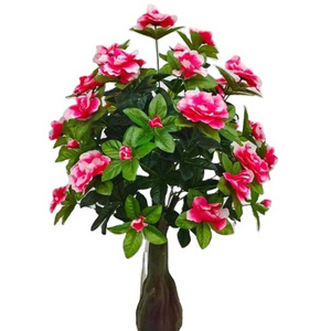 Diamond Azaleas 13 Heads Big Red Flowers With Pot For Wedding Party Home Hotel Decoration