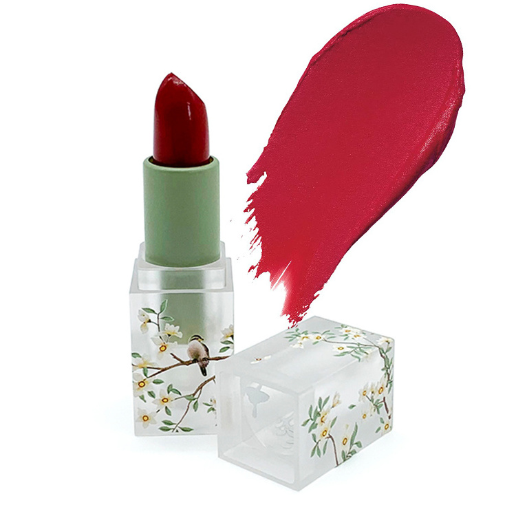 Private Label Cosmetics Vegan Makeup Chinese style unique lipstick tube romantic bird matte lipstick