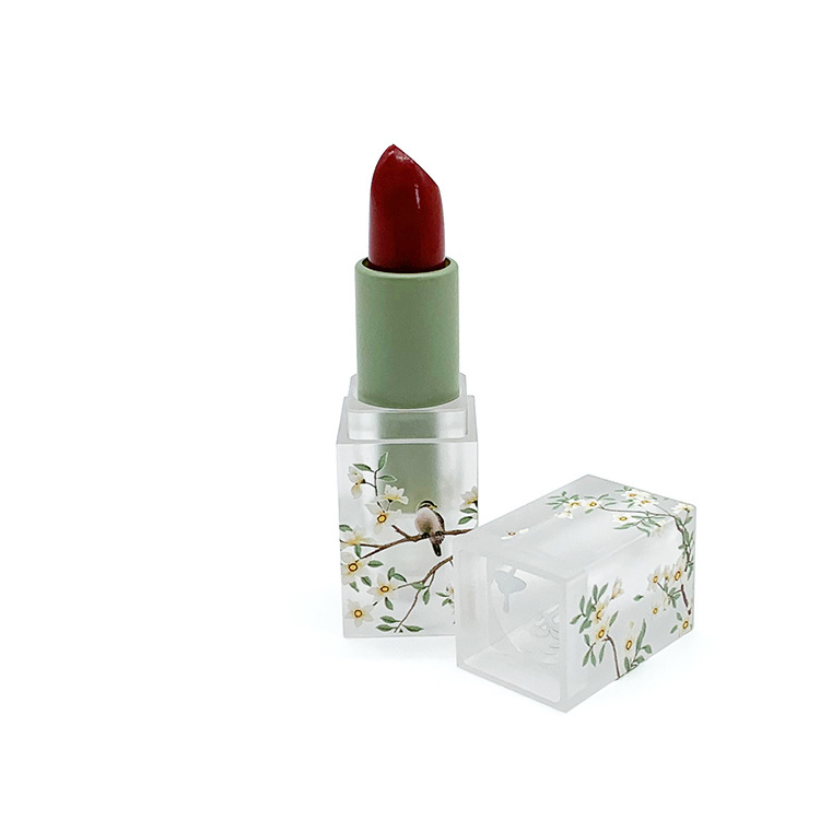 Private Label Cosmetics Vegan Makeup Chinese style unique lipstick tube romantic bird matte lipstick