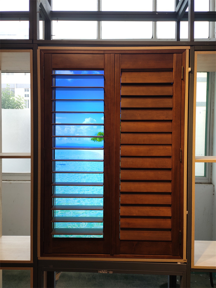 Wholesale china custom horizontal wood plantation shutters High Quality Interior  Plantation Shutter