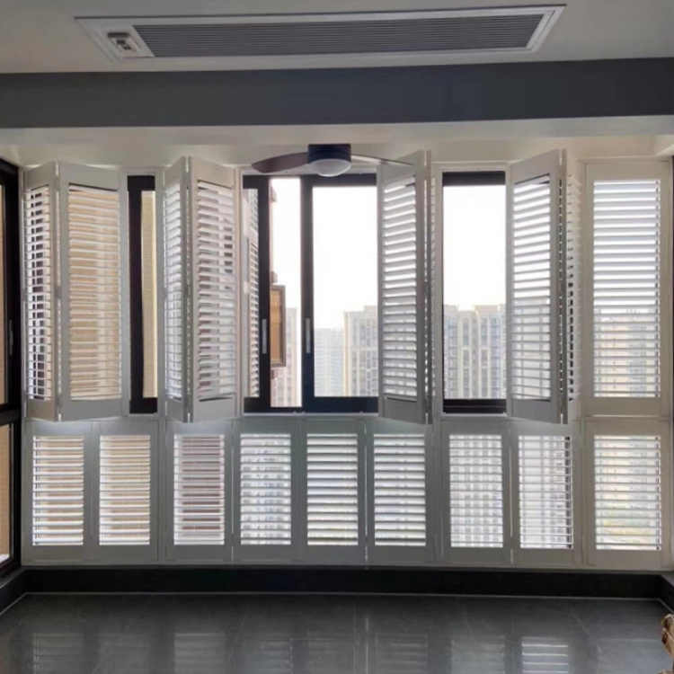 Custom Made High Quality Australian standard plantation shutters arched windows PVC Plantation Shutter