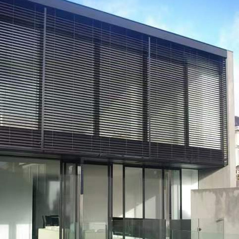 C Shaped Exterior Electric Blinds Shades Aluminum Motorized Venetian Blinds Outdoor C80 External Blinds Shades