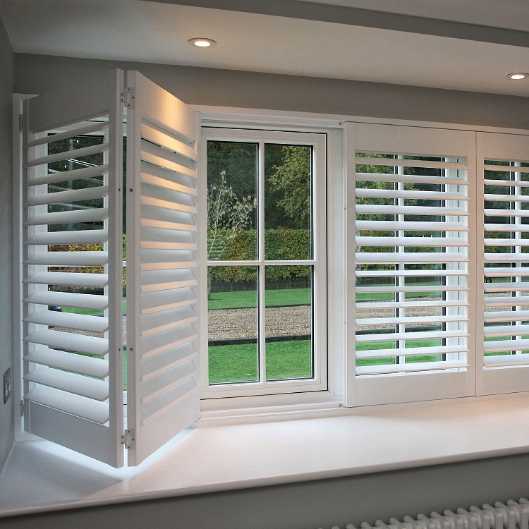 Custom Made High Quality Australian standard plantation shutters arched windows PVC Plantation Shutter