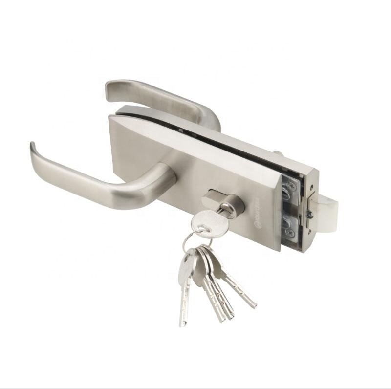 Entry Gate 10-12mm Glass Door Locks W Key Swing and Sliding Door Aluminum Frameless Glass Door Lock