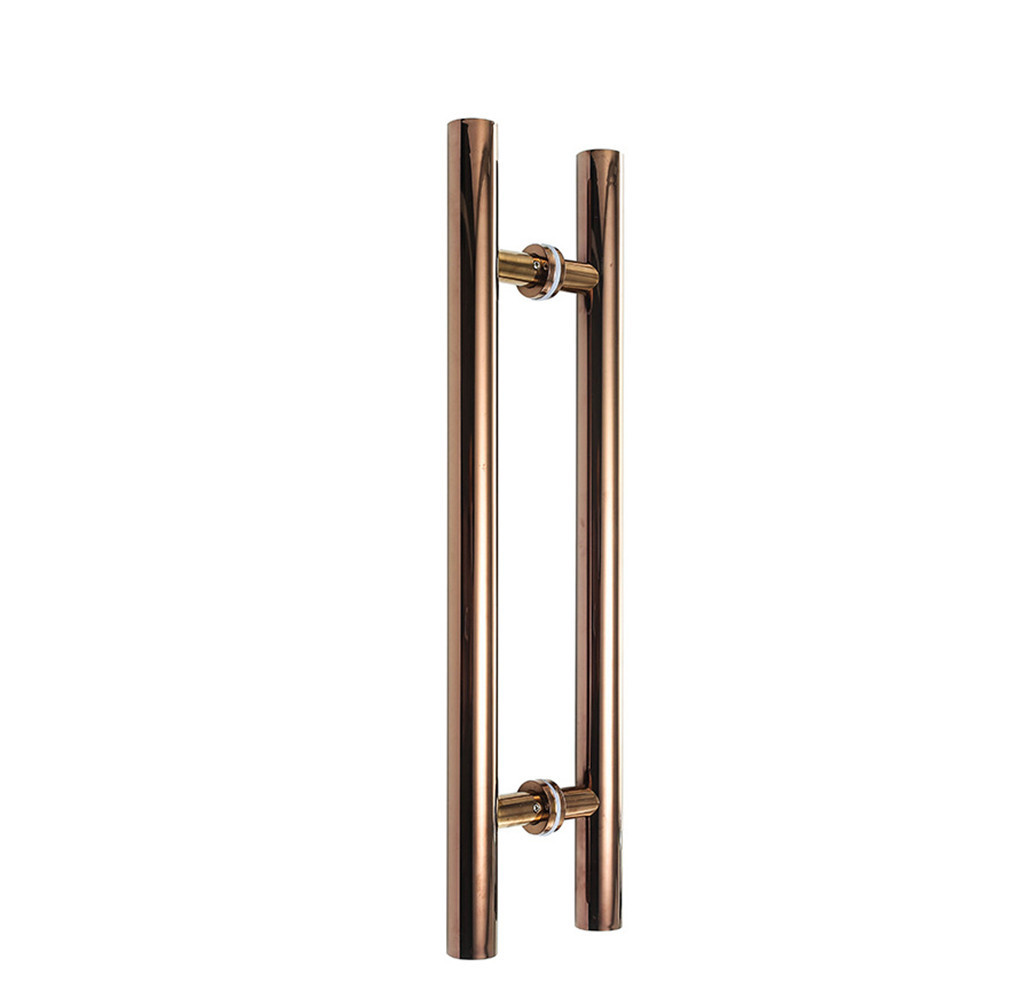 New Design Lock Square 304 Double Side H Black Shower  Bar Straight To Back Pull Glass Door Handle