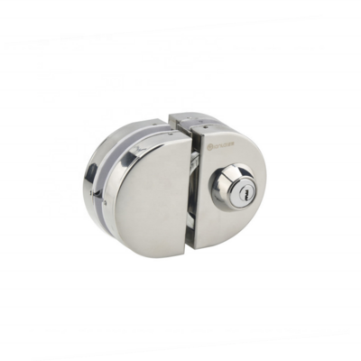 Stainless steel glass patch fittings entrance no drilling D shape center security lock