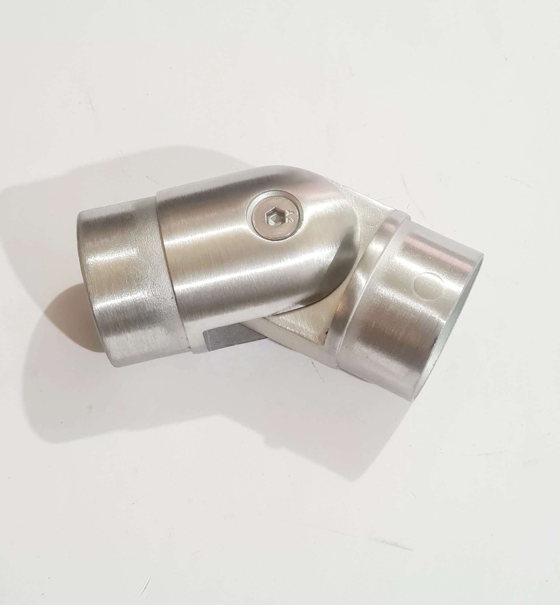 Stainless Steel Round Handrail Connector Adjustable Handrail Fitting Deck Corner Stair Railing Brushed Elbow Connector