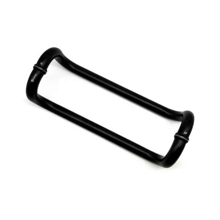 Good Quality Stainless Steel Black Main Entrance Sided Office Pull Mirror Finish Glass Door Handle