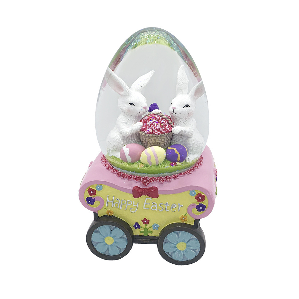 wholesale supplie directly musical easter bunny custom snow globe for Easter