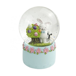 OEM Manufacturer directly custom glass snow globe water globe for Easter gifts