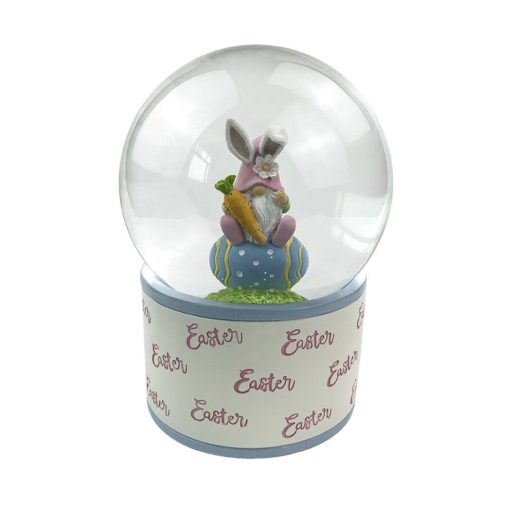 OEM Manufacturer directly custom glass snow globe water globe for Easter gifts