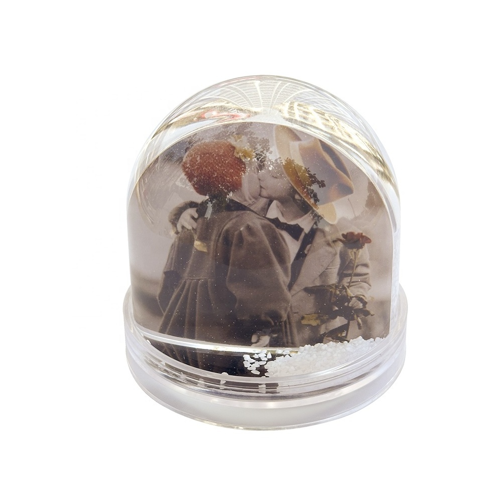 OEM Photo Insert Plastic Snow Globe Kids Diy Photo Snow Dome Customized Picture Insert Photo Snow Globe