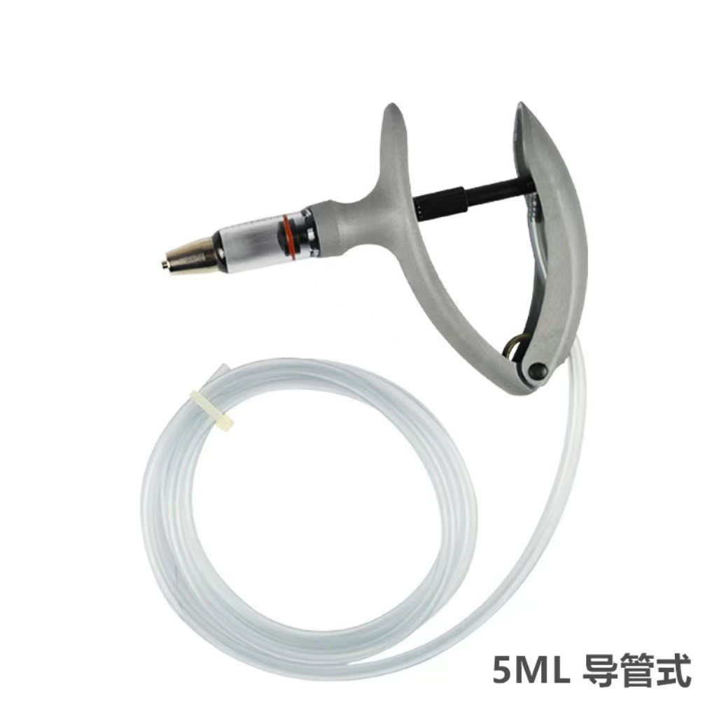 High Quality High Durable Material Veterinary Automatic Syringe with Catheter Continuous Plastic Steel Syringe