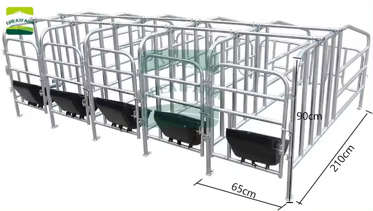 GREAT FARM Hot Dalvanized Sow Farrowing Cage Fatten Finishing Penning for Automatic pig farm