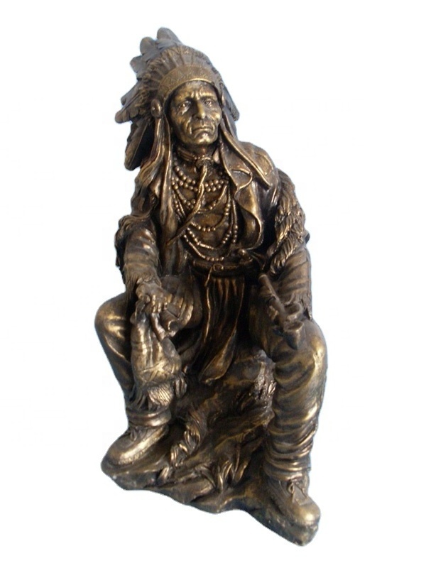 Resin Custom Made Indians Statues Chief Home Decor Human Figurines and Sculptures from India Male for Ornaments