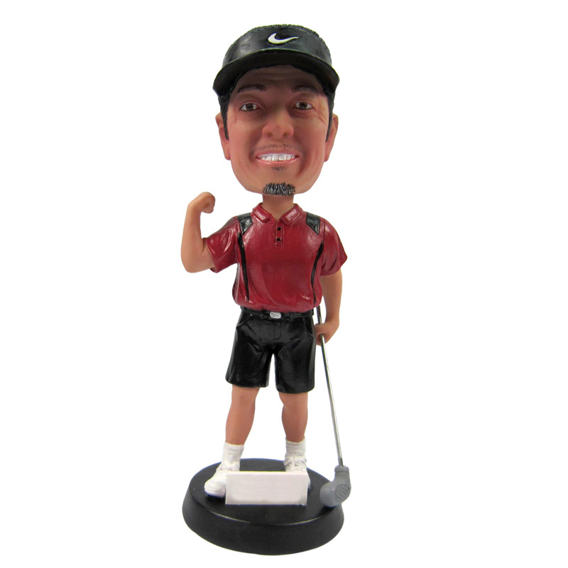 DIY modern resin crafts Golf club bobblehead doll sculpture home decor male statue