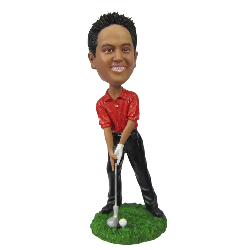 DIY modern resin crafts Golf club bobblehead doll sculpture home decor male statue