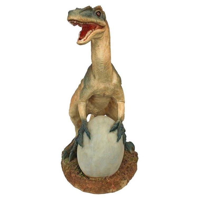 Hot Sales Craft Modern Statue Animal Statue House Decoration the Raptor Dinosaur with Egg Statue