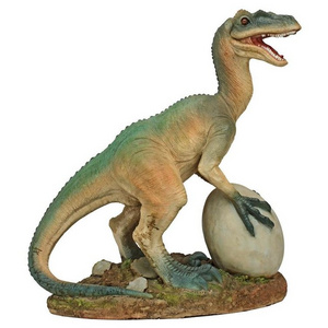 Hot Sales Craft Modern Statue Animal Statue House Decoration the Raptor Dinosaur with Egg Statue