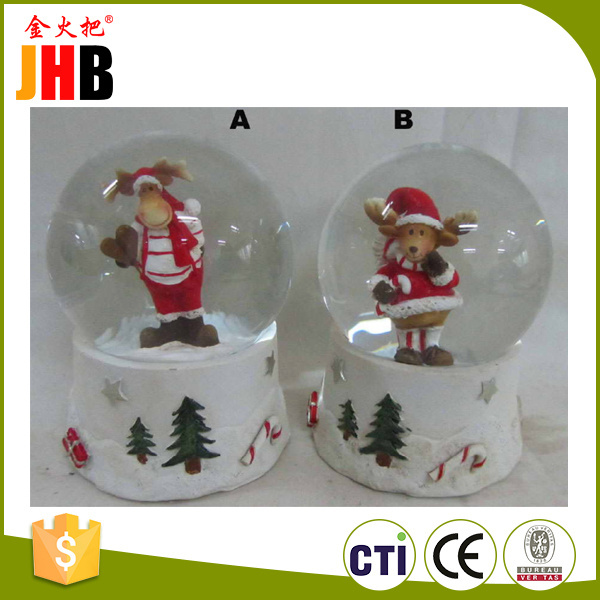 Jinhuoba OEM Christmas Resin Craft Snow Globes Snowball Snow Globes