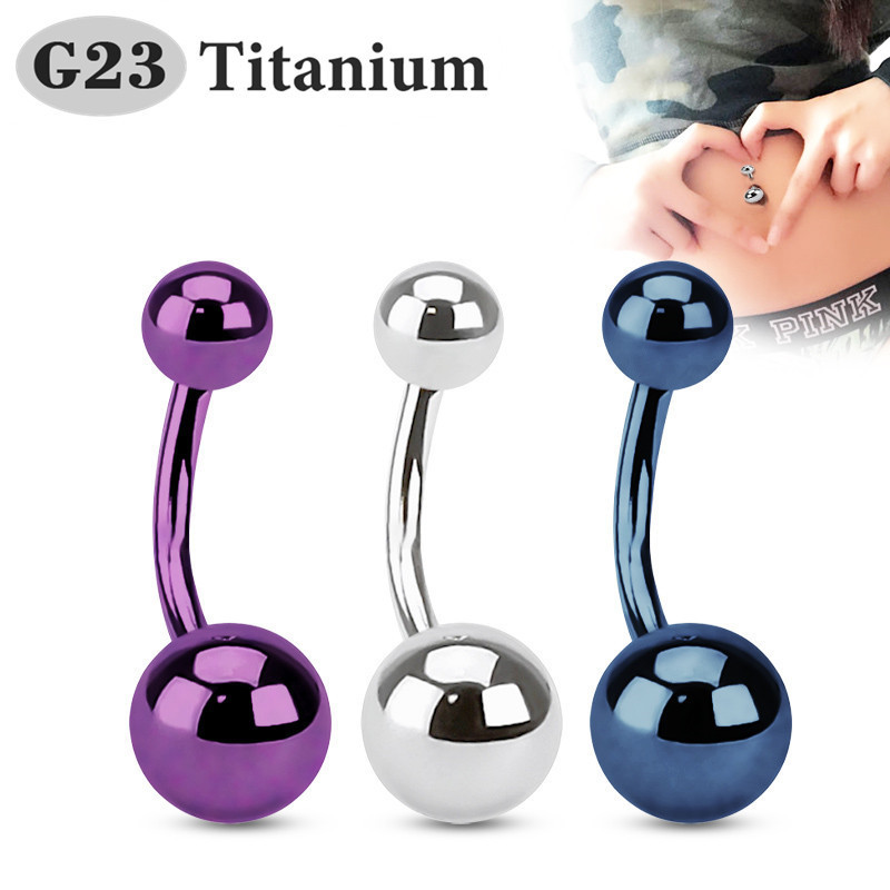 Titanium Anodized Belly Button Navel Bar Ring Body Piercing Jewellery