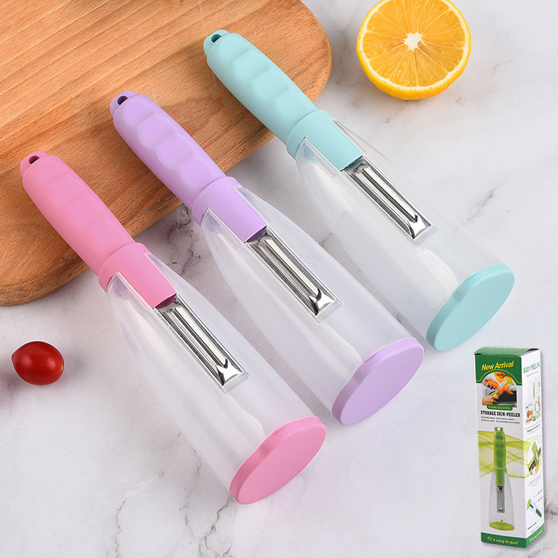 Stainless Steel Peeler with Container Cucumber Carrot Fruit VegetableKitchen Gadget Storage Potato Peeler