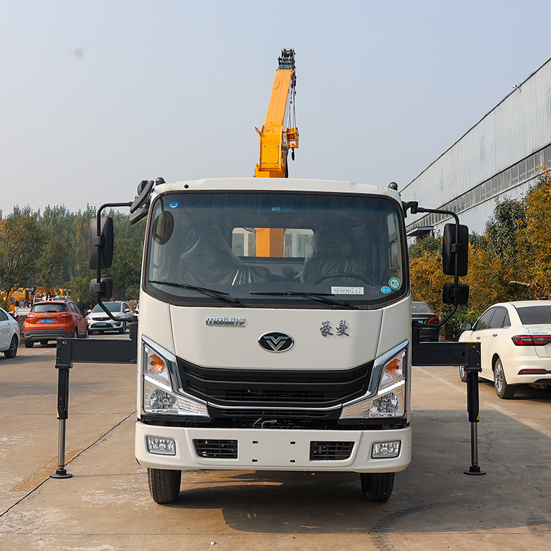 4Ton 3.2Ton mini small truck mounted telescopic boom Hydraulic model mini truck mounted crane