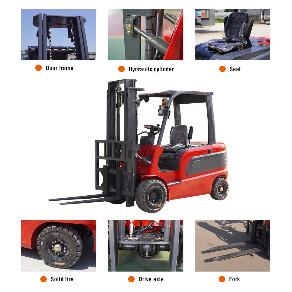 China New hydraulic stack truck small fork lift pallet jack stacker 1.5 ton 2 ton electric forklift