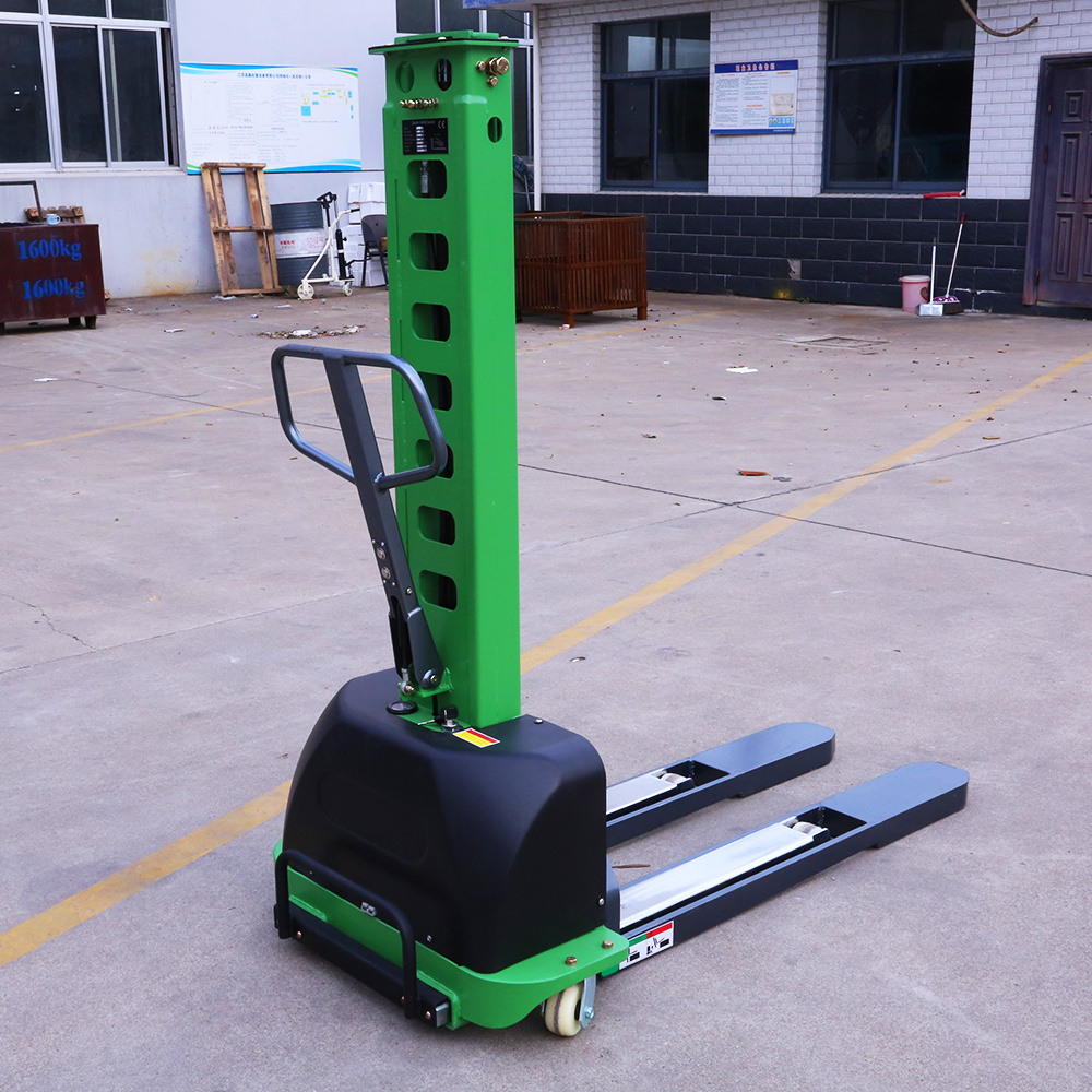 Semi stacker Pallet truck 0.5 ton self lift semi electric stacker 500kg self loading stacker in stock