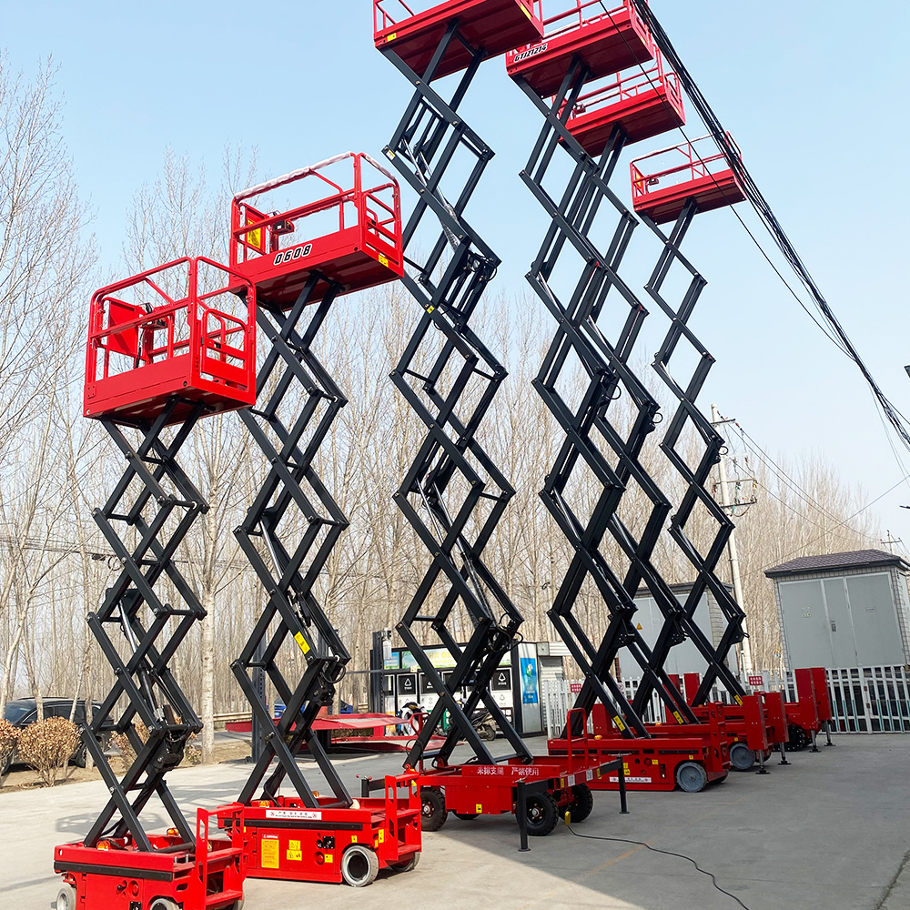 Mini Manlift Self Propelled Scissor Lift On Tracks Rough Terrain Scissor Lift Platform With Ce Iso Certification