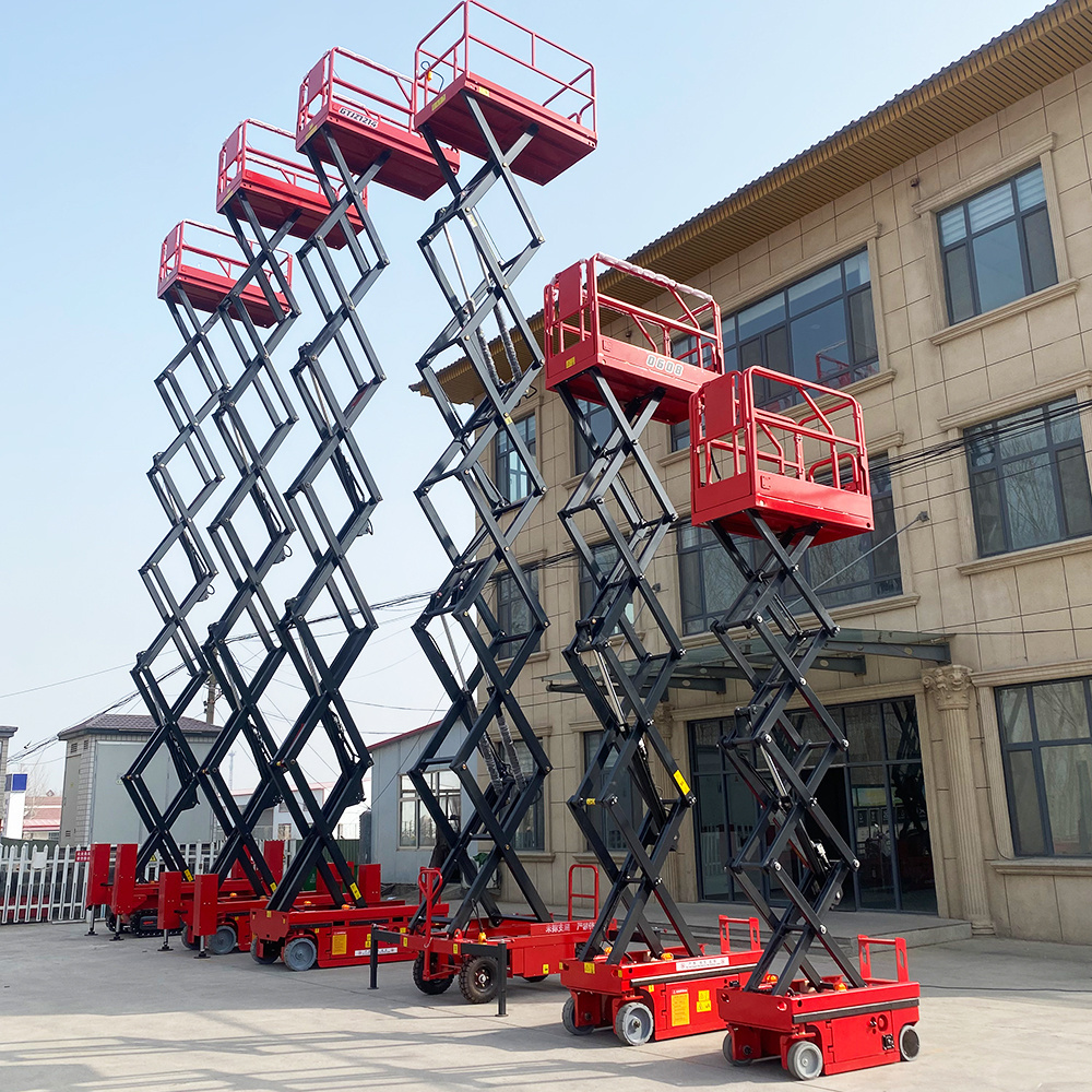 Mini Manlift Self Propelled Scissor Lift On Tracks Rough Terrain Scissor Lift Platform With Ce Iso Certification